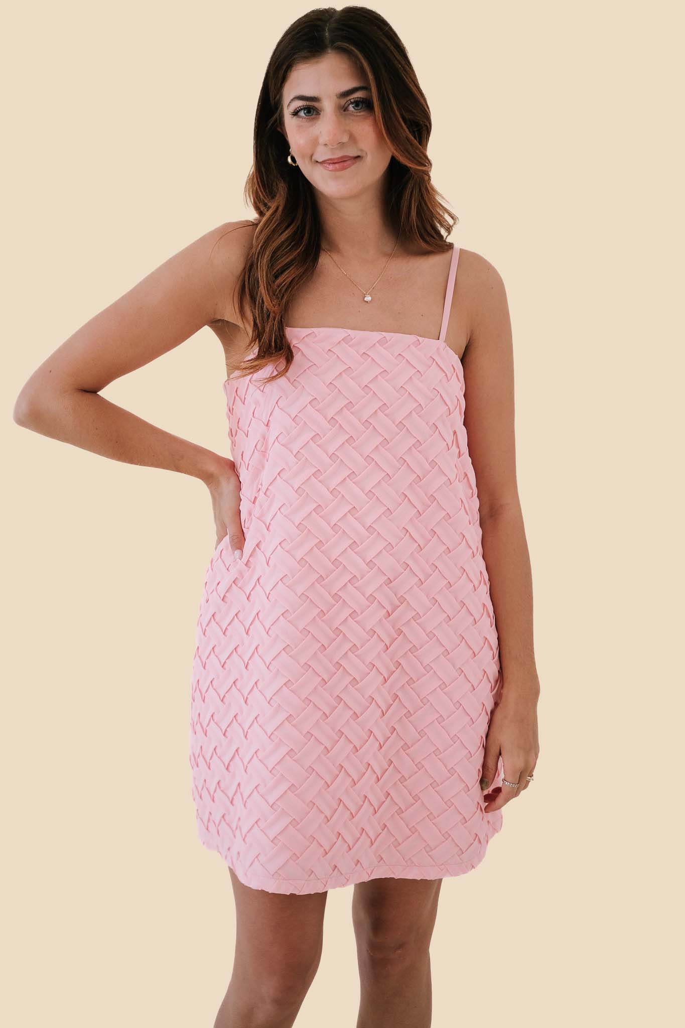 Textured-weave Slip Dress