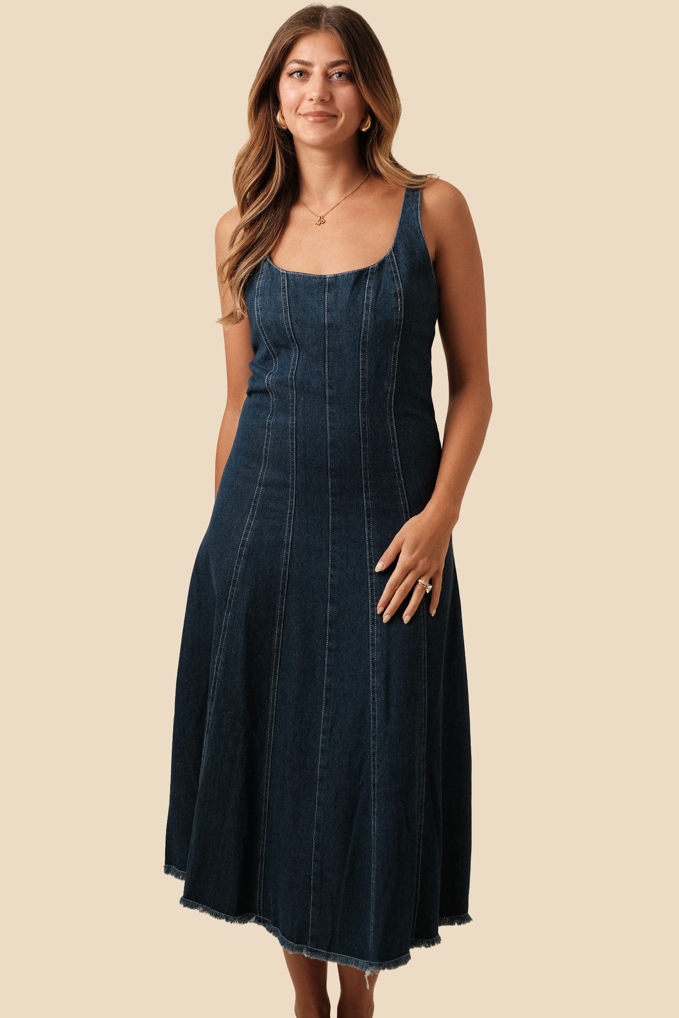 Sofie the Label Yvonne Denim Sleeveless Midi Dress