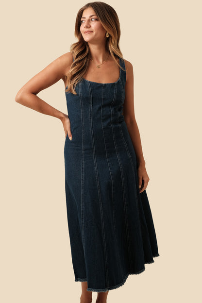 Sofie the Label Yvonne Denim Sleeveless Midi Dress