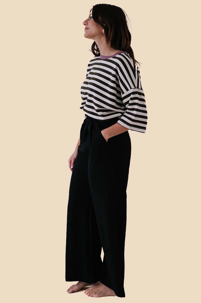 Miou Muse Tiana Black High Waisted Pleated Trousers