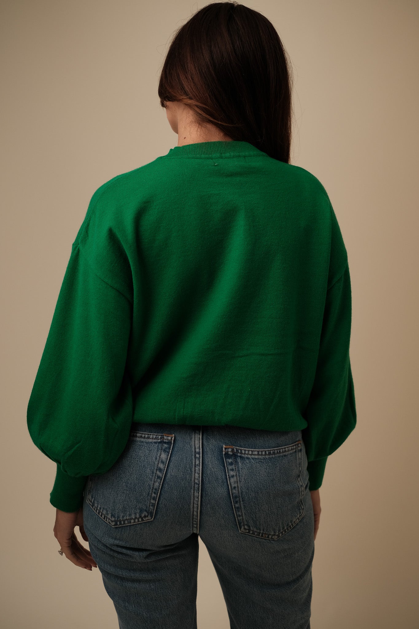 PINCH Melissa Green Balloon Sleeve Knit Sweater