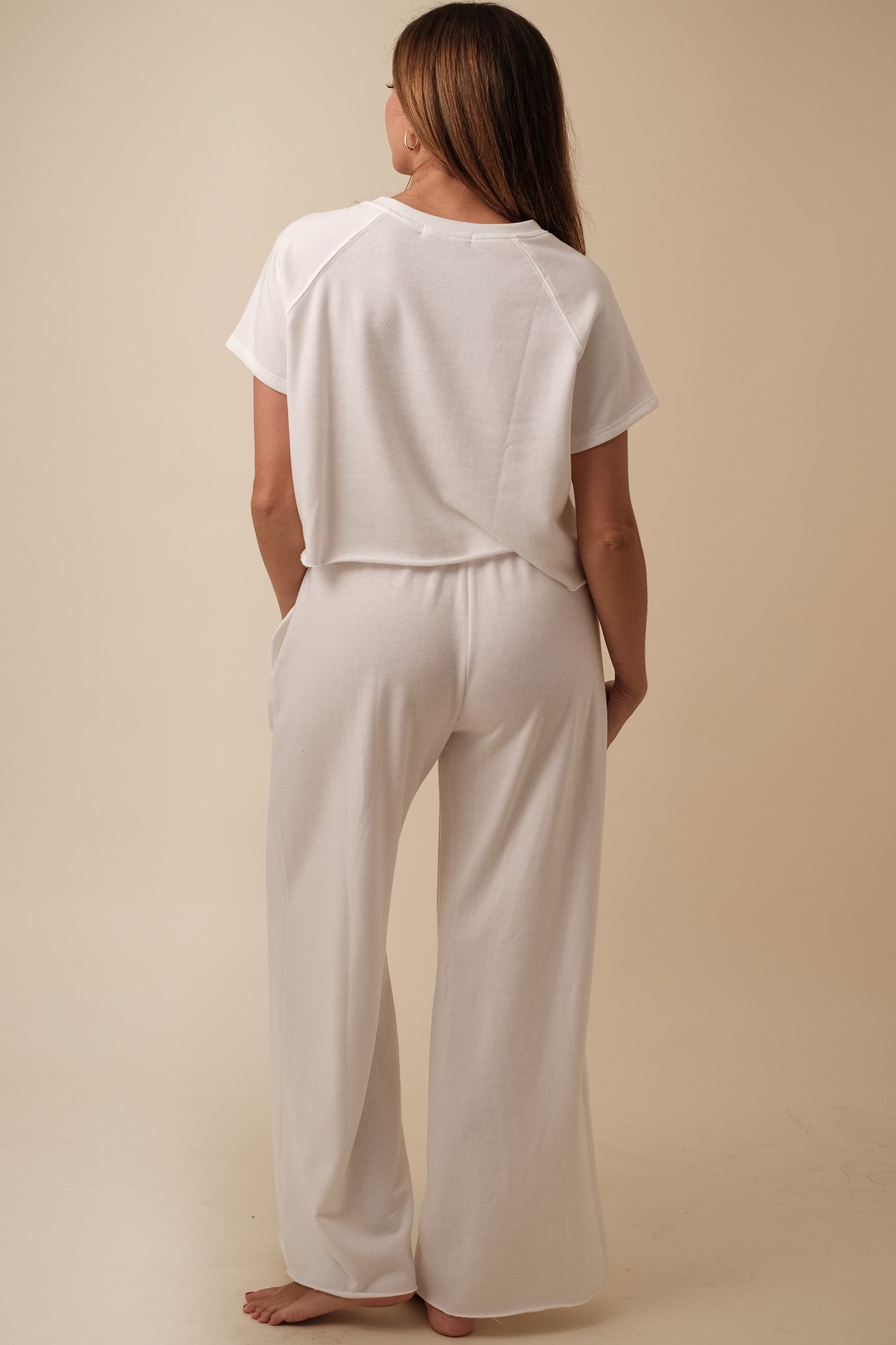 Nancy Cotton Relaxed Wide Leg Pants (White)