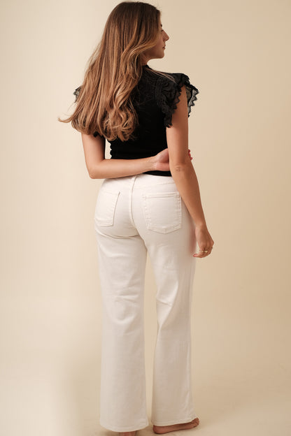 Just Black Denim White Slim Palazzo Denim