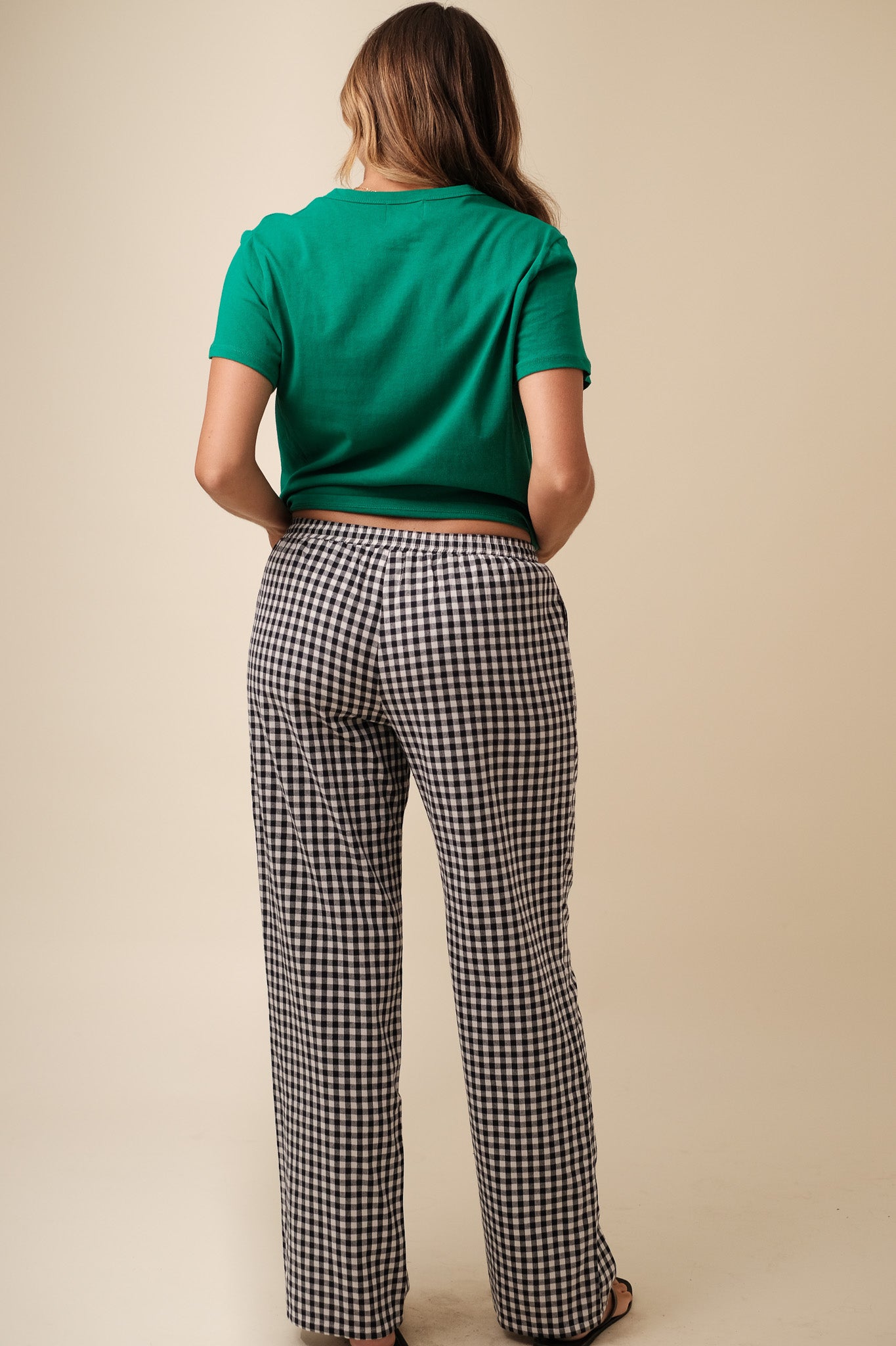 Things Between Winifred Gingham Cotton Relaxed Pants (Navy)