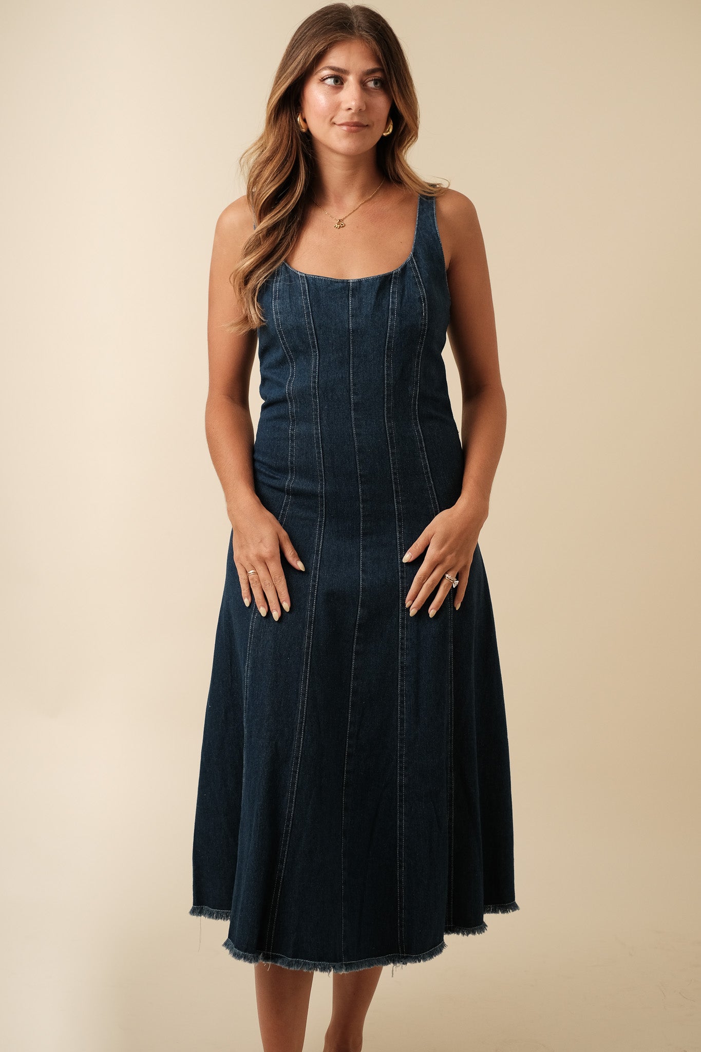 Sofie the Label Yvonne Denim Sleeveless Midi Dress