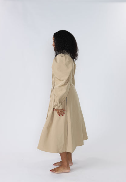 Sofie the Label Claudia Trench Puff Sleeve Trench Midi Dress