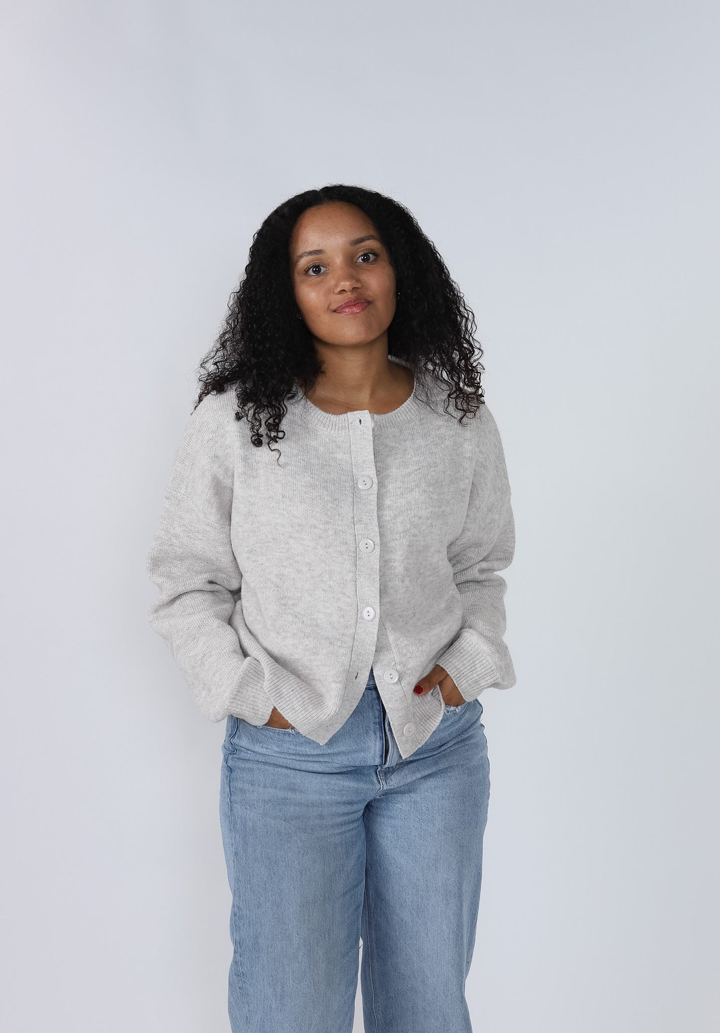 Things Between Hayes Soft Knit Buttoned Cardigan (Cream)