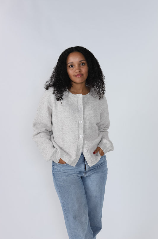 Things Between Hayes Soft Knit Buttoned Cardigan (Cream)