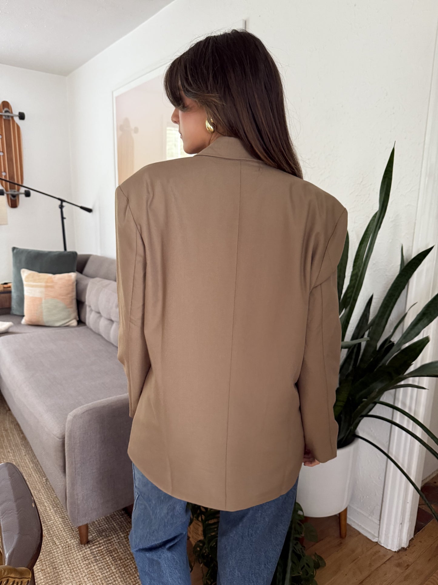 Miou Muse Gale Mocha Oversized Blazer Jacket