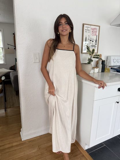 Things Between Giana Linen Sleeveless Maxi Dress (Cream)