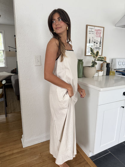 Things Between Giana Linen Sleeveless Maxi Dress (Cream)