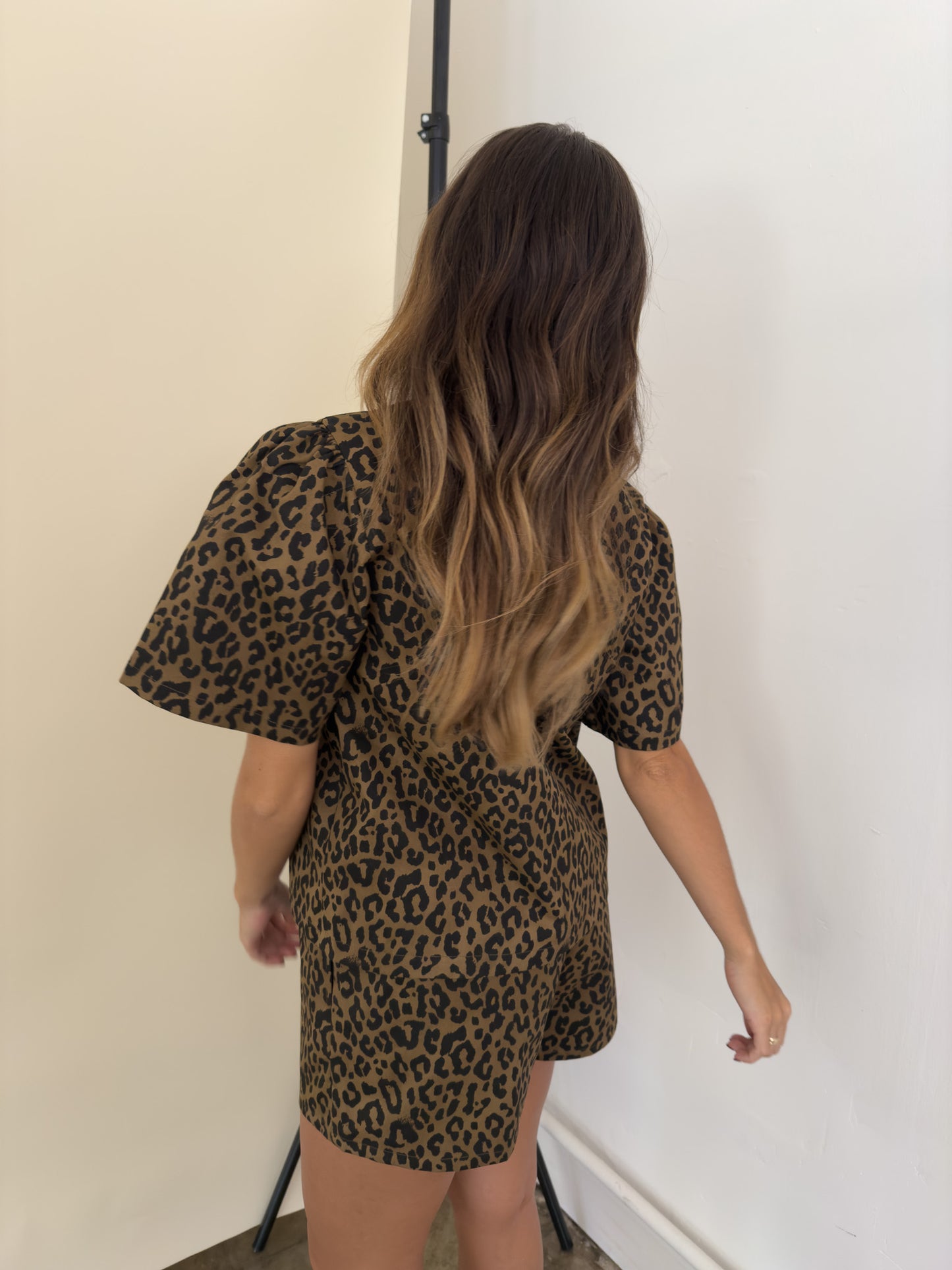 Things Between Izzy Leopard Print Cotton Tie Top