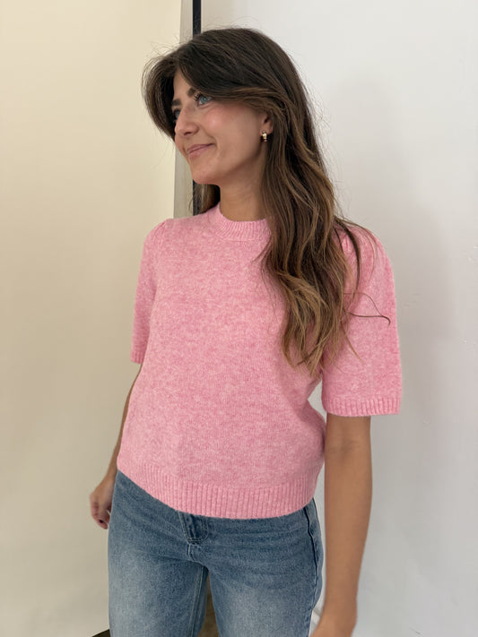 PINCH Isis Soft Knit Puff Sleeve Top (Pink)