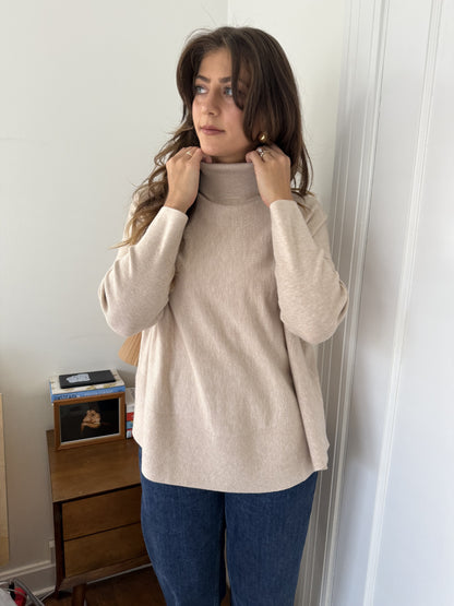 PINCH Lucille Beige Knit Turtleneck Top