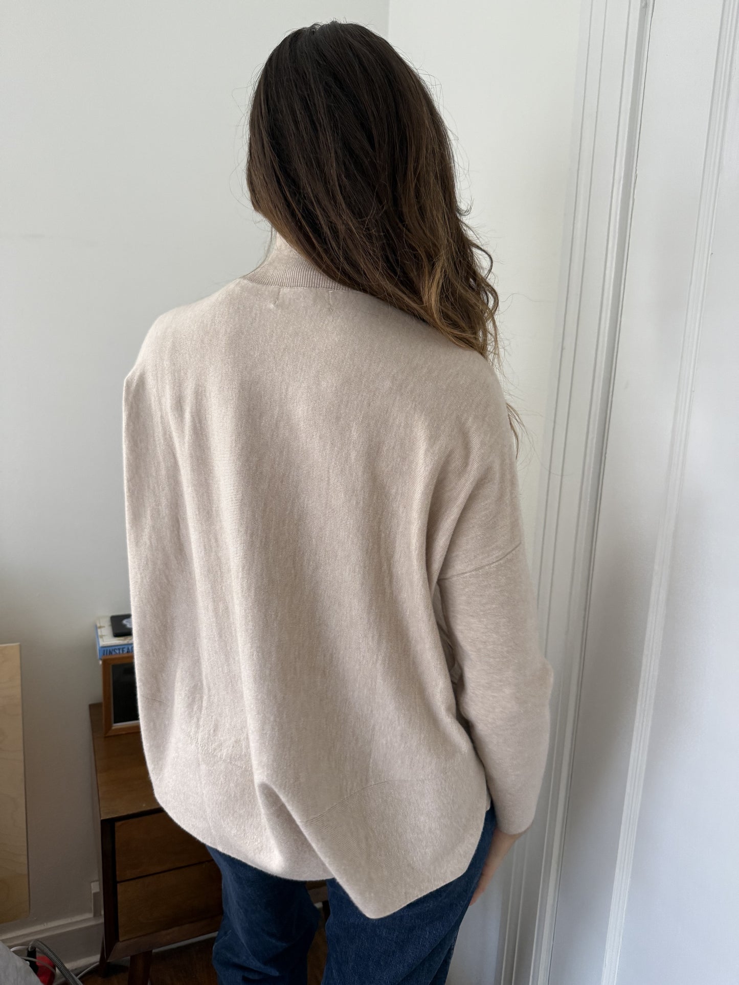 PINCH Lucille Beige Knit Turtleneck Top