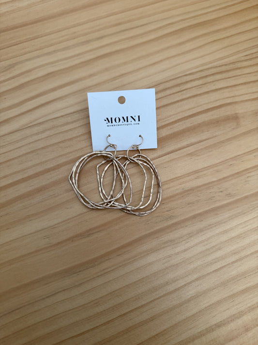 Gold Hammered Hoop Earrings