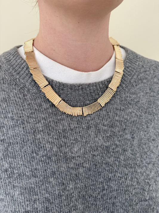 Gold Ribbed Necklace