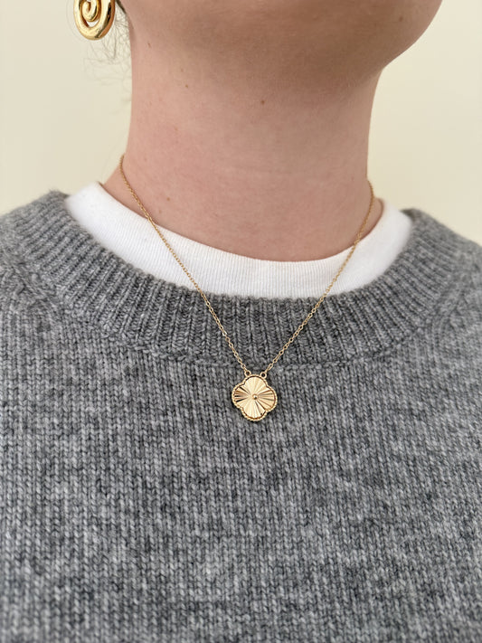 Gold Abstract Pendant Necklace