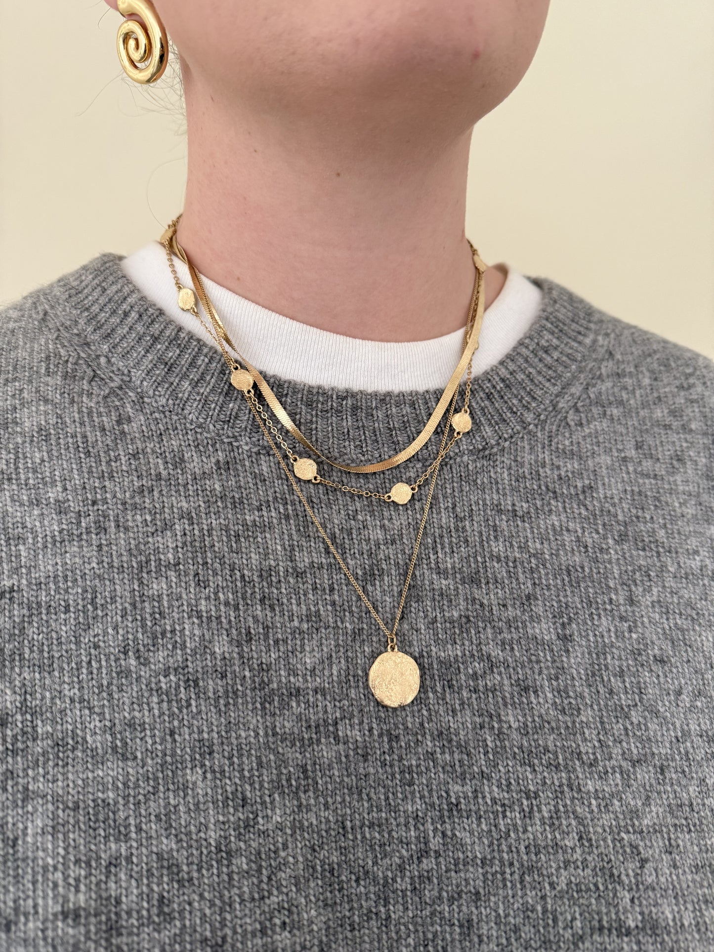 Gold Layered Pendant Necklace