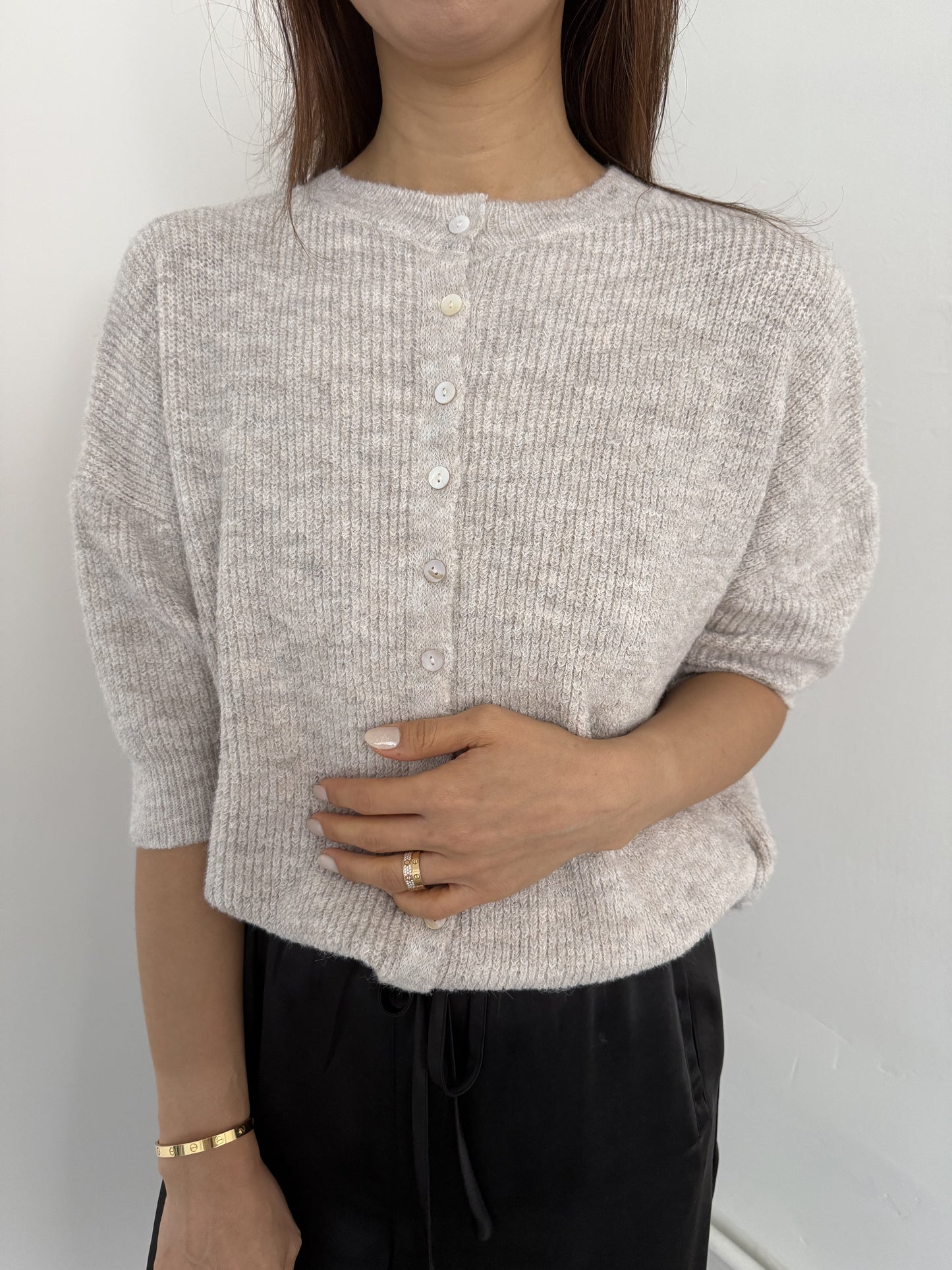 Things Between Priscilla Knit Slouchy Top (Oatmeal)