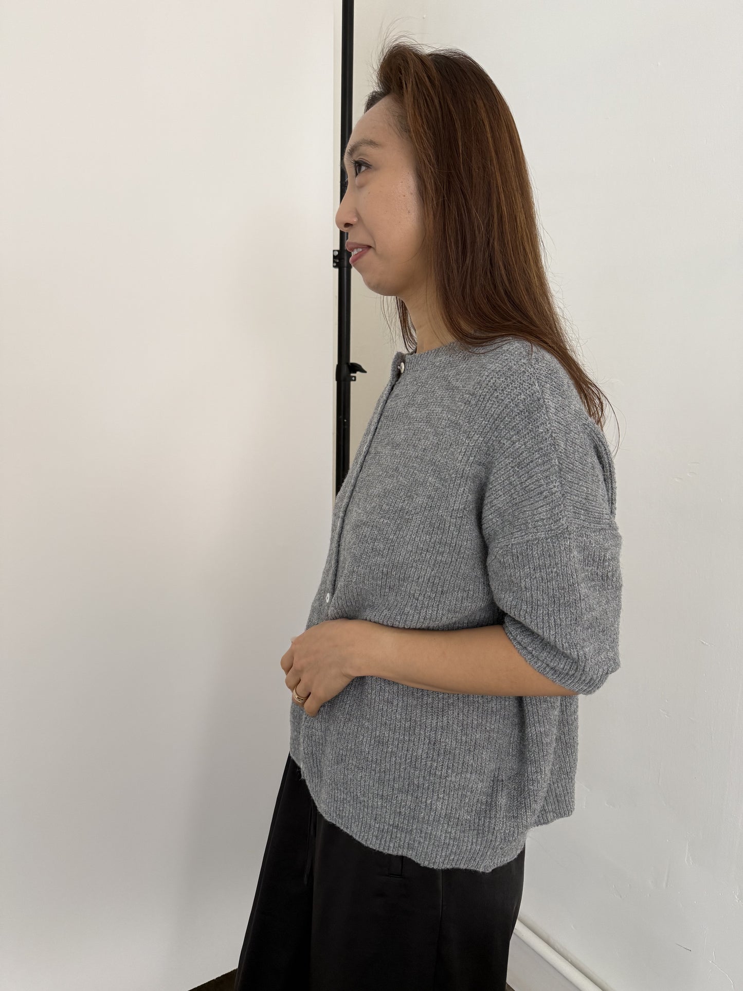 Things Between Priscilla Knit Slouchy Top (Grey)