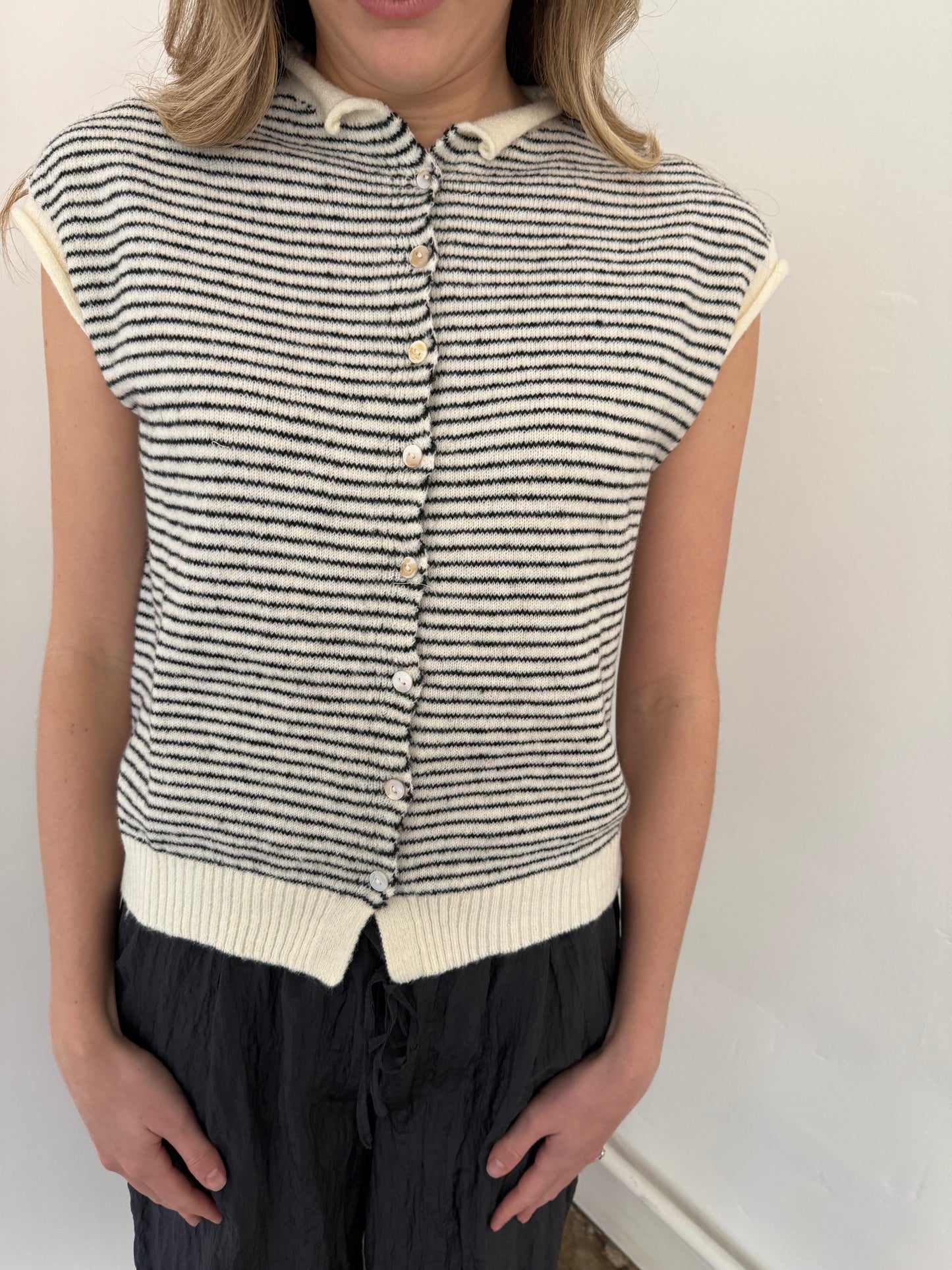 Things Between Sadie Striped Knit Button Top