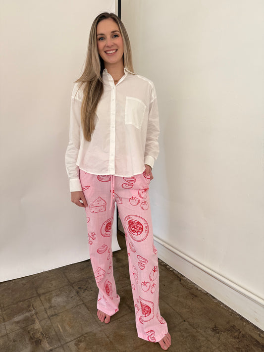 Bailey Rose Tessa Italian Summer Pink Cotton Pants