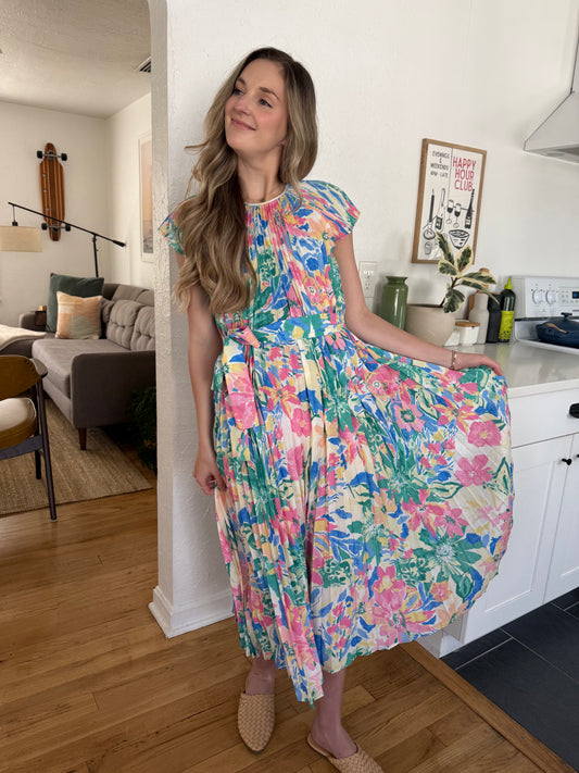 Current Air Mona Pleated Maxi Dress