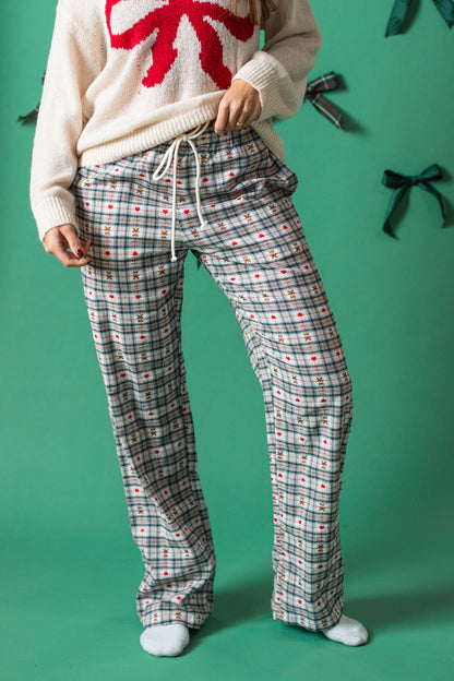 Things Between Noelle Plaid Teddy Bear Pajama Pants