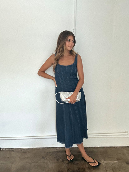 Sofie the Label Yvonne Denim Sleeveless Midi Dress