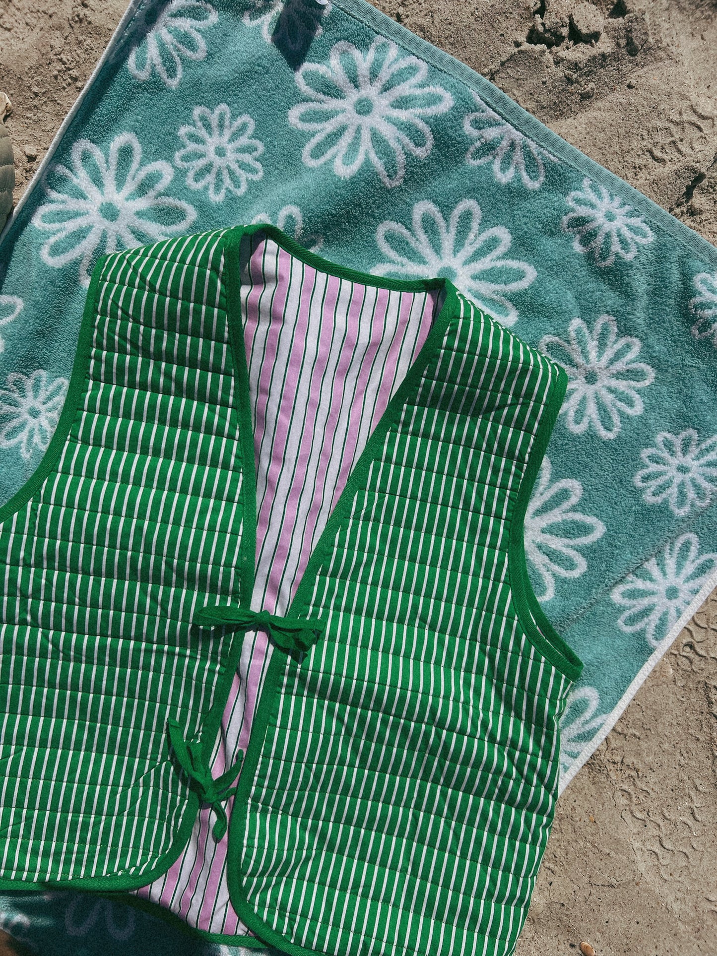 FRNCH Alaina Reversible Striped Tie Vest Top