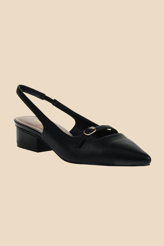 Chinese Laundry Maude Pointed Toe Slingback Low Heel (Black)