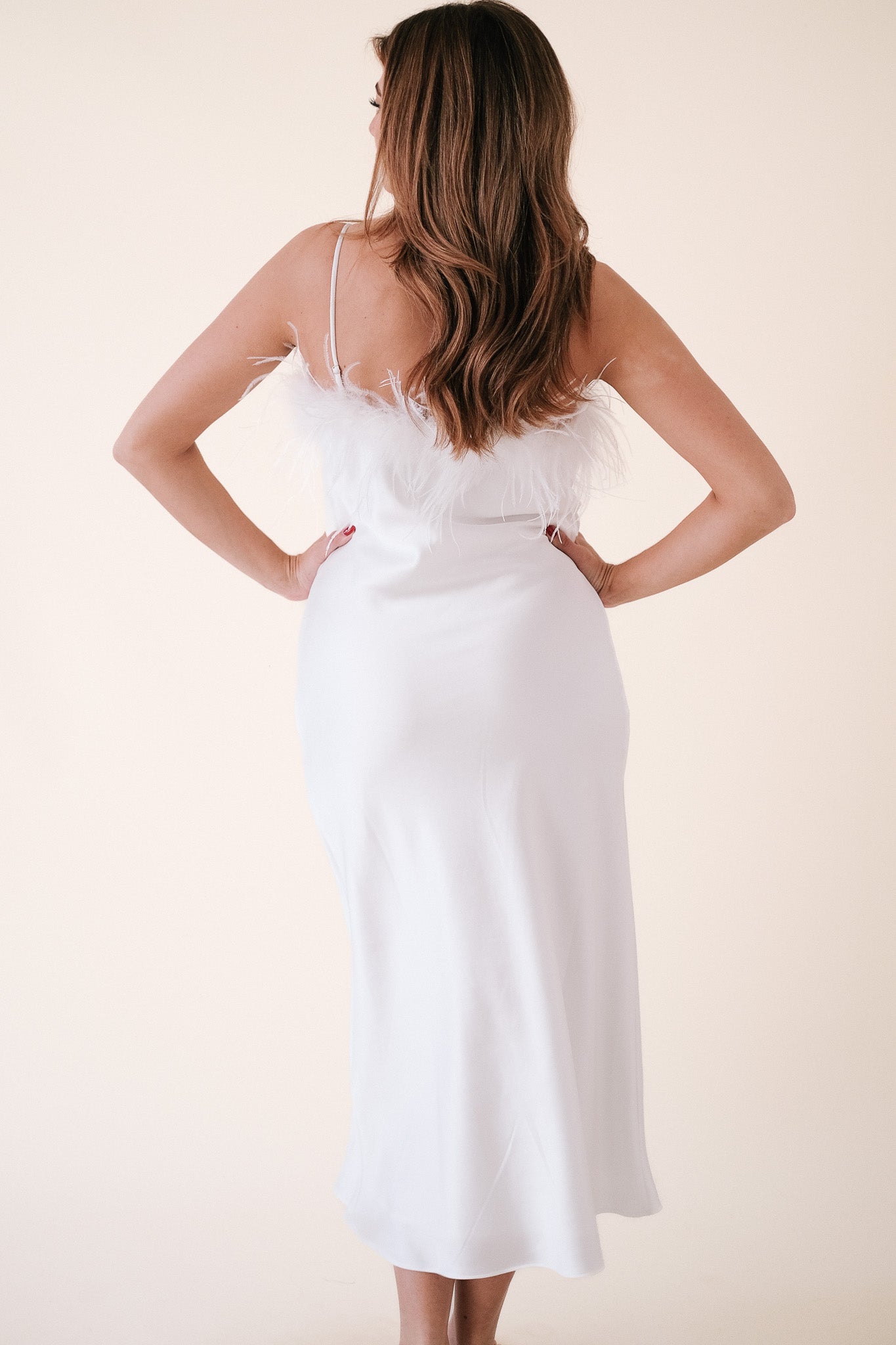 White Satin Slip Dress