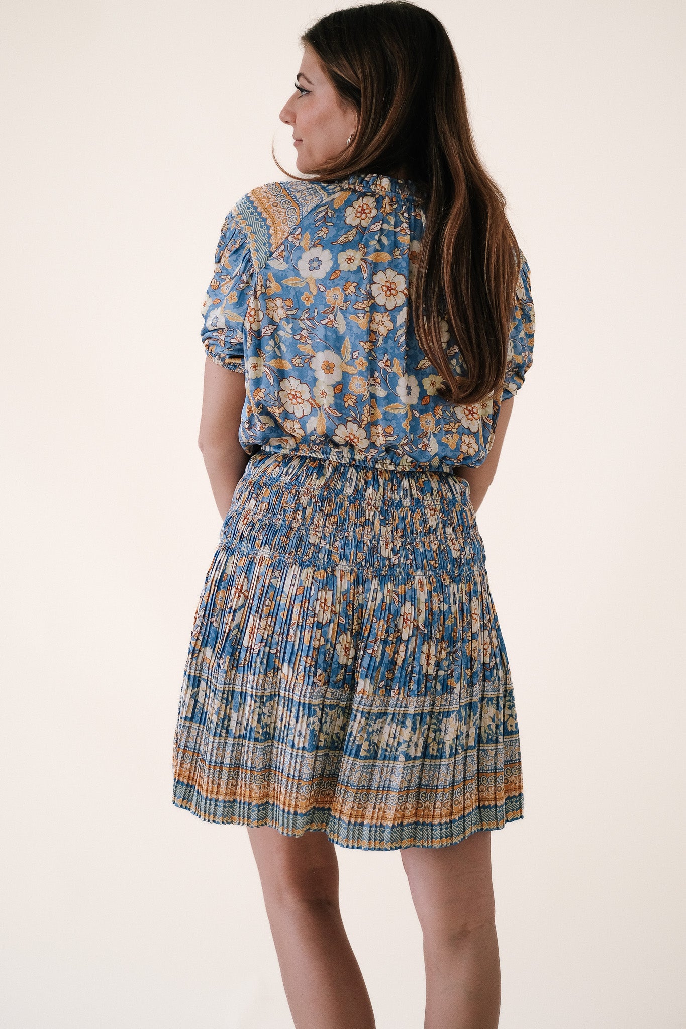 Current Air Victoria Floral Border Print Mini Dress