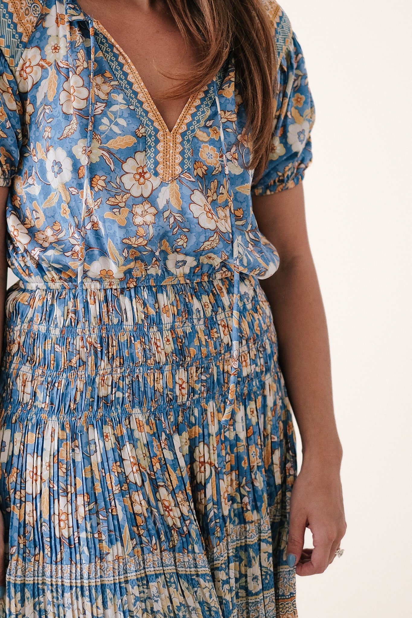 Current Air Victoria Floral Border Print Mini Dress